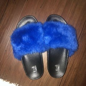 Furry blue slides